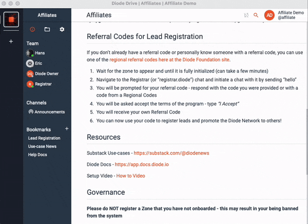 Affiliate Registration